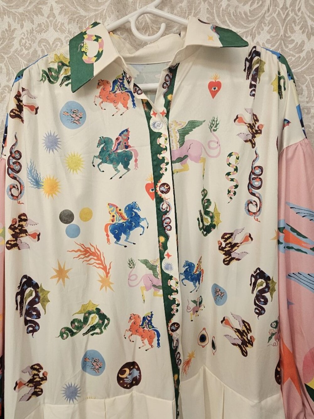 Fantasy magical print dress comets dragons serpents angels birds hearts plus siz